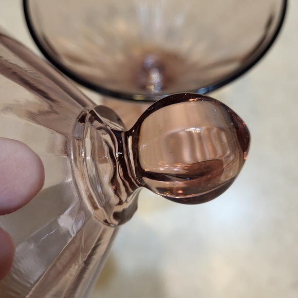Faceted glass covered candy dish in striking plum color - Picture 6 of 11